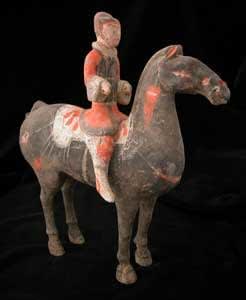Han Polychrome Horse and Rider
