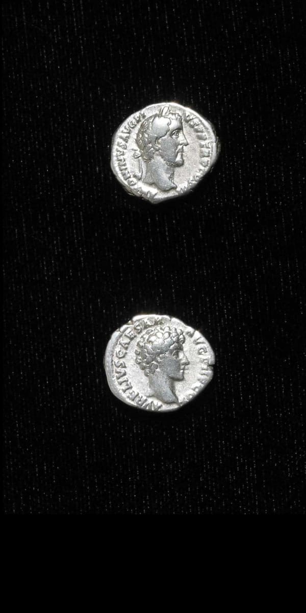 Silver Denarius of Emperor Antoninus Pius and Marcus Aurelius