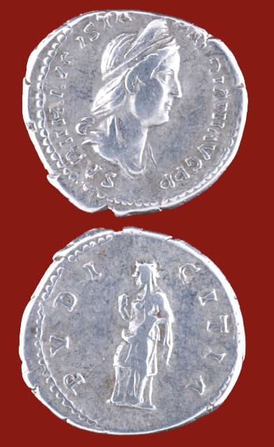Silver Denarius of Empress Sabina
