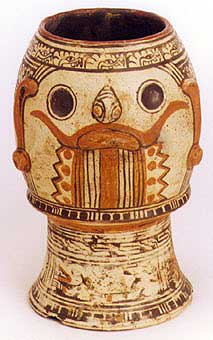 Guanacaste-Nicoya Vessel Depicting the Head of Tlaloc