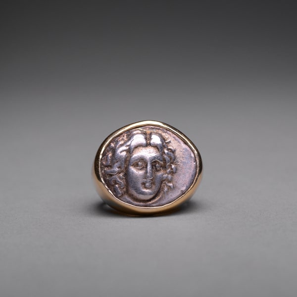 Gold Ring Featuring a Silver Didrachm from the Island of Rhodes