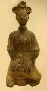 Eastern Han Terracotta Sculpture of a Smiling Dancer