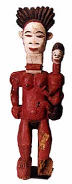 Igbo Wooden Polychrome Alusi Sculpture