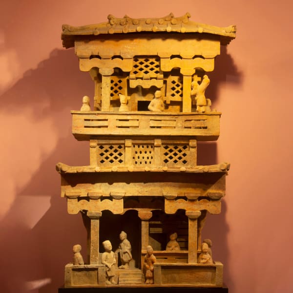Painted Terracotta Model of a House