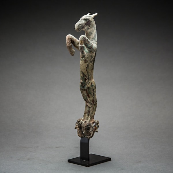 Bronze Handle Depicting a Goat