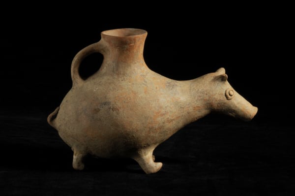 Terracotta Aquamanile with Zoomorphic Spout