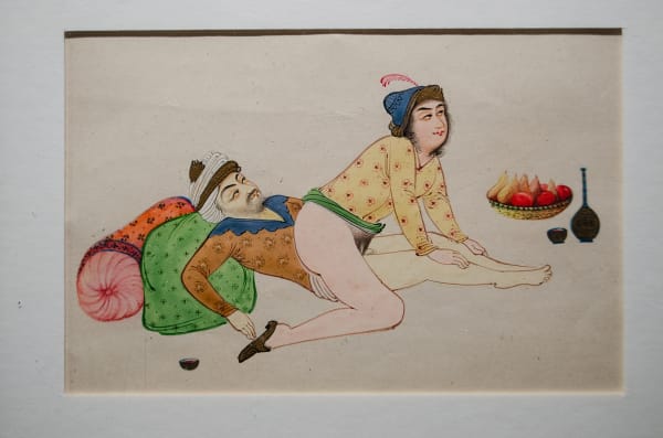 110 - Late Mughal Empire Erotic Manuscript / Painting Inspired by the Kama Sutra