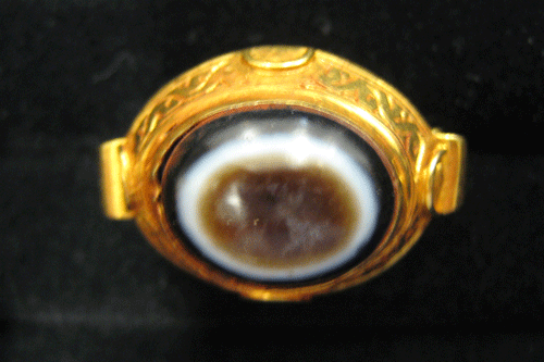 Ottoman-Style Agate Gold Ring