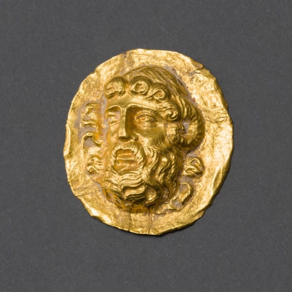 Hellenistic Gold Applique Depicting Zeus Ammon