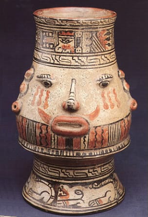 Guanacaste-Nicoya Vessel Depicting the Head of Tlaloc