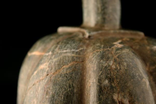 Aztec Green Stone Sculpture of a Cacao Pod