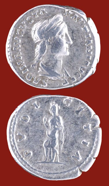 Silver Denarius of Empress Sabina