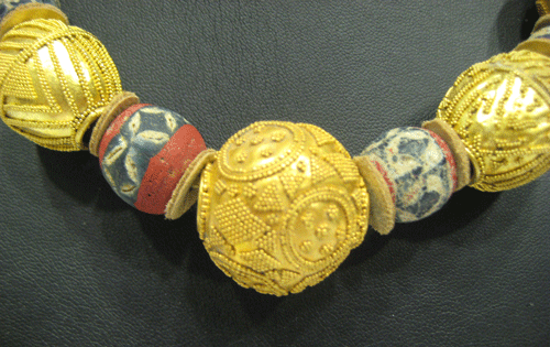 Gold and Glass Beaded Necklace