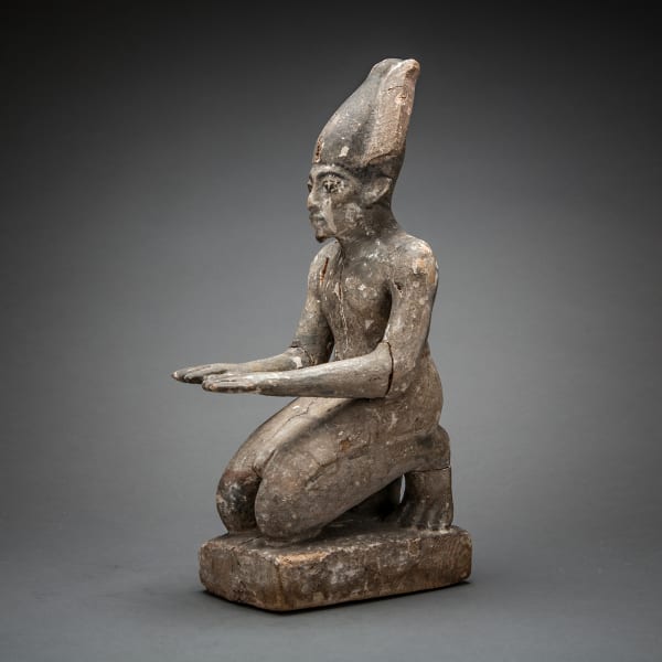 Late Period Egyptian wooden statuette of Osiris