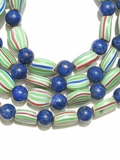 Venetian Glass Trading Bead and Lapis Lazuli Bead Necklace