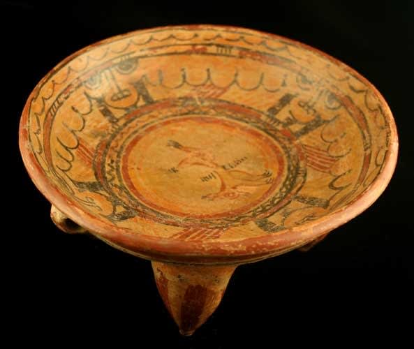 Mayan Terracotta Bowl Raised on Four Legs