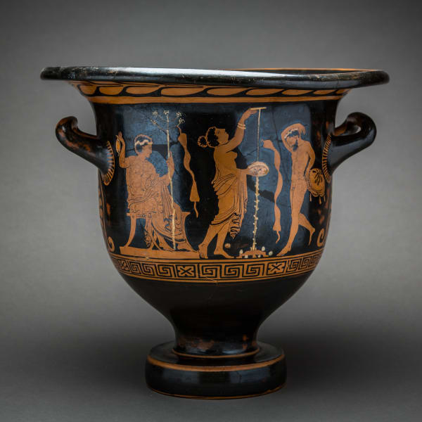 Apulian Red-Figured Bell Krater, depicting Dionysos and Ariadne