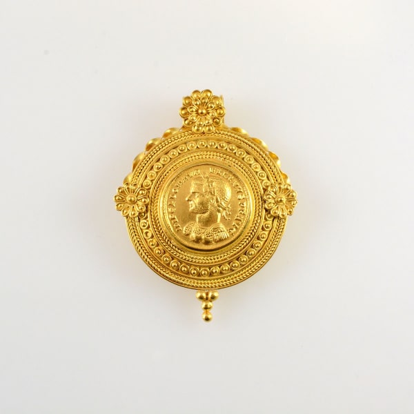 Classical Revival Gold Pendant
