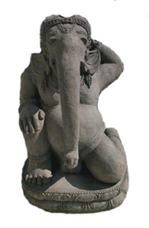 Indonesian Basalt Sculpture of Ganesha
