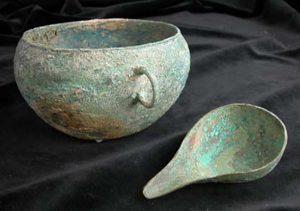 Han Bronze Bowl and Spoon