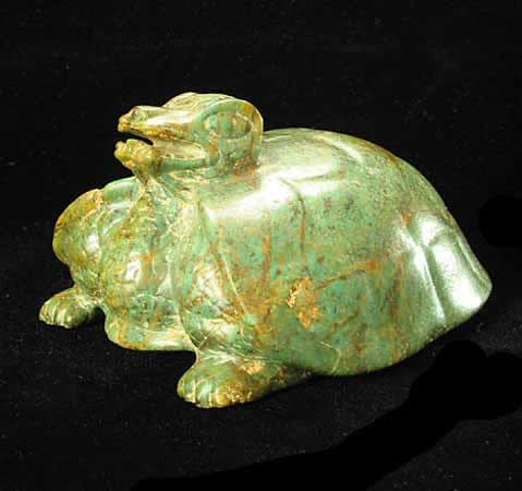 Mayan Jade Sculpture of a Turtle