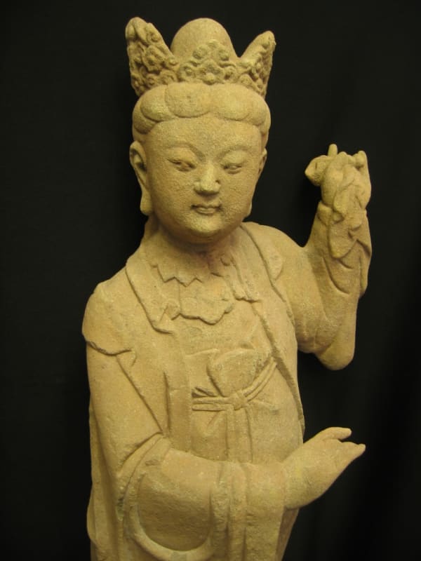 Ming Dynasty Sandstone Standing Bodhisattva