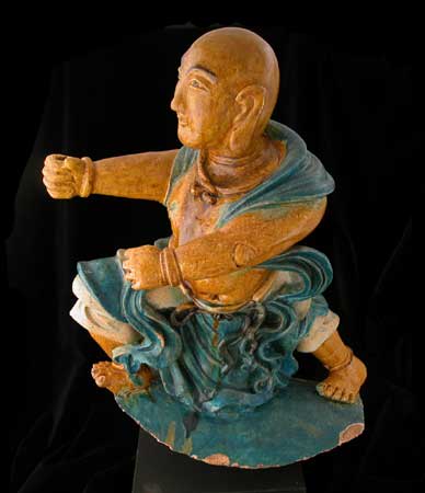 Ming Glazed Terracotta Tile From a Temple Roof