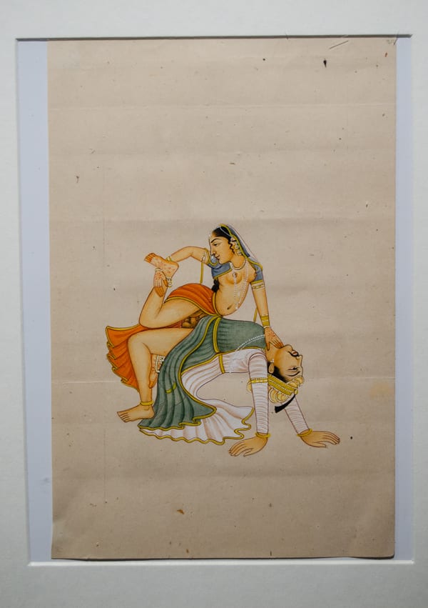 143 - Late Mughal Empire Erotic Manuscript / Painting Inspired by the Kama Sutra