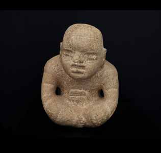 Olmec Stone Sculpture of a Seated Infant