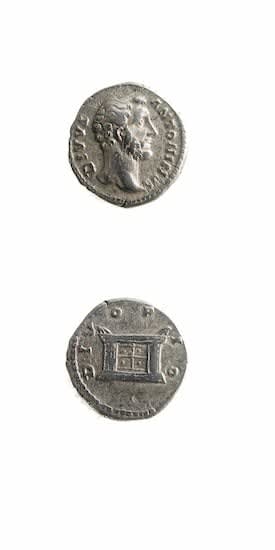 Silver Denarius of Emperor Antoninus Pius Issued Posthumously Marcus Aurelius and Lucius Verus