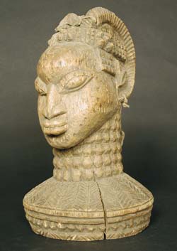 Yoruba Wooden Headcrest of a Woman