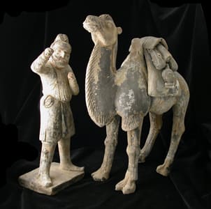 Tang Terracotta Camel and Foreign Groom