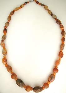 Carnelian and Agate Bead Necklace