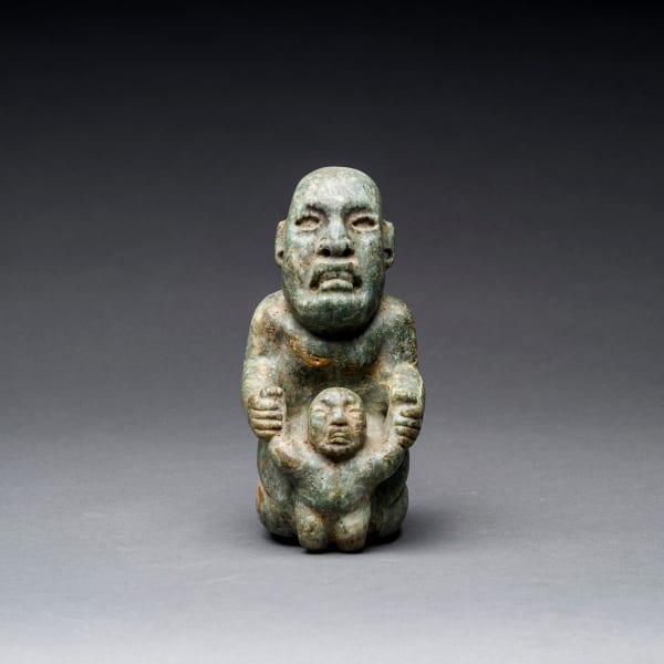 Olmec Greenstone Mother & Child