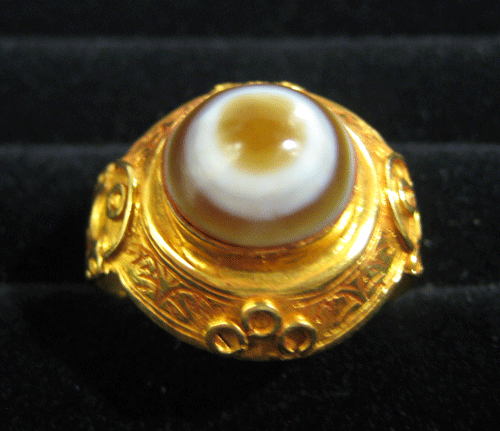 Ottoman-Style Agate Gold Ring
