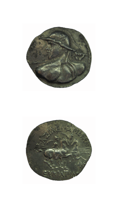 Bactrian Silver Tetradrachm of King Eukratides I