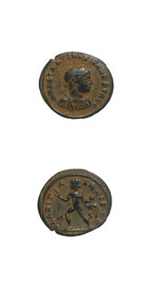 Bronze Follis of Constantine II Struck While Caesar