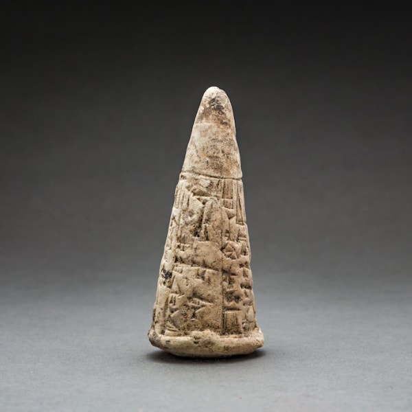 Clay Nail with Ten-Line Cuneiform Inscription