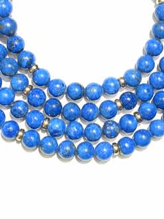 Lapis Lazuli And Gold Bead Necklace