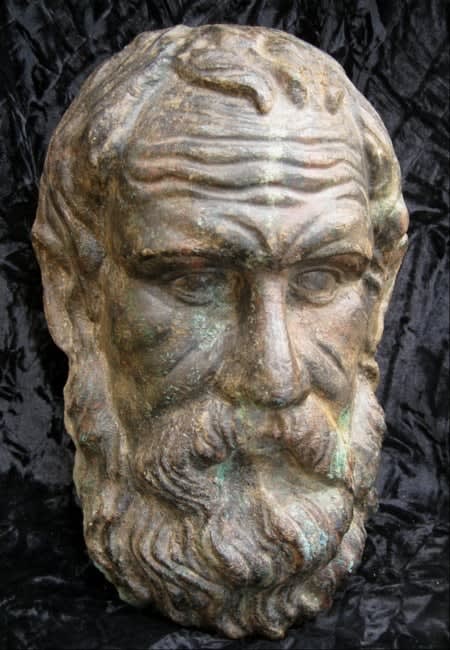 Classical Bronze Head Depicting Plato