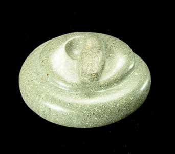 Stone Sculpture of a Coiled Snake