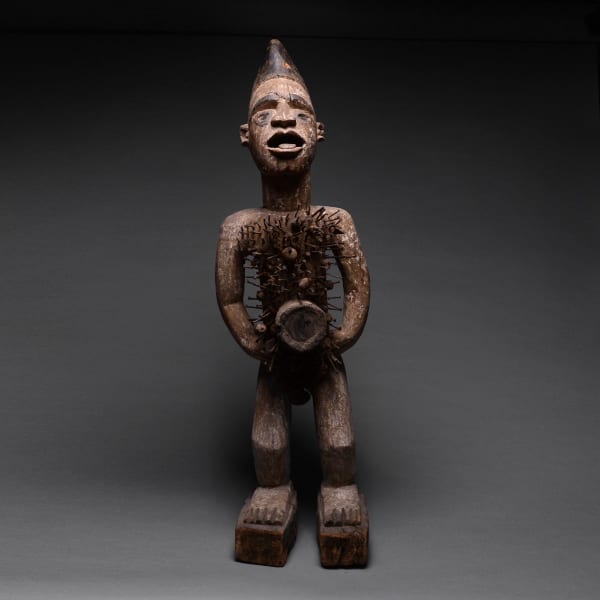 Kongo Wooden Nkisi Nkondi Sculpture