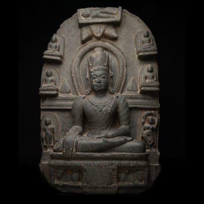 Pala-Sena Buddhist Stele Depicting the Life Story of the Buddha