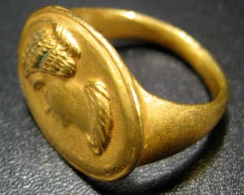 Gold Ring with Female Portrait Of An Empress