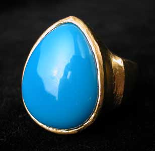 Gold Ring with Turquoise