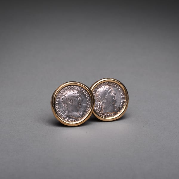 Roman Coin Earrings of Emperor Trajan