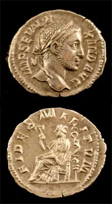 Roman Silver Denarius of Emperor Severus Alexander