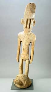 Oceanic Sculpture of a Hunchback Riding a Turtle