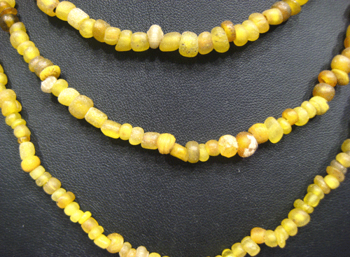 Yellow Glass Bead Necklace