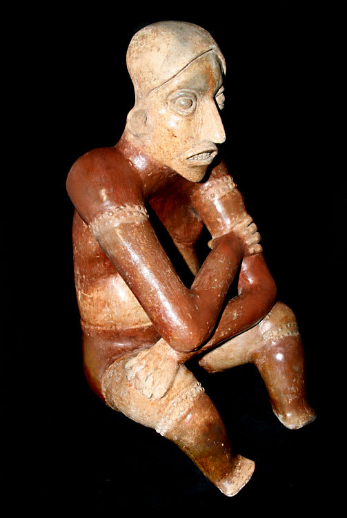 Ameca-Ezatlán Style Jalisco Terracotta Sculpture of a Seated Man
